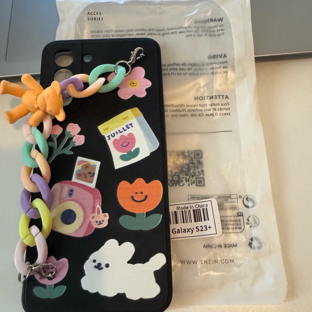 Colorful Phone Case with Charm for Galaxy S23+